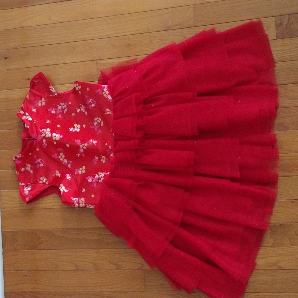 H&M Asian Chinese holiday chiffon dress sz 7